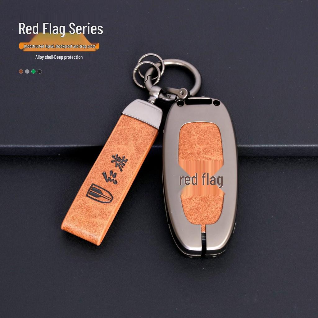 Leather Key Case for Hongqi HS5/H7/H5/HS7 - Alloy Protective Shell
