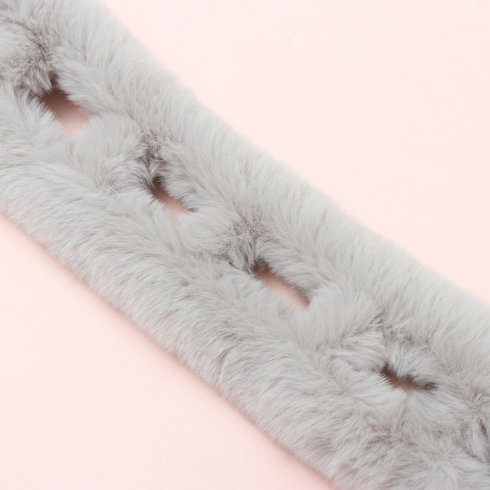 Faux Fur Plush Windproof Student Gift Neckerchief Plush Scarfs Fur Ball Cross Scarf Warm Bib