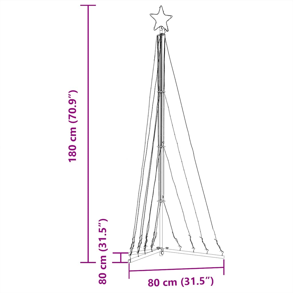 LED Christmas Tree 339 LEDs Multi Color 187 cm