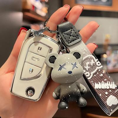 Fashion Keychain TPU Car Key Case Full Cover Shell For Toyota Aygo Corolla Altis Auris Yaris Camry RAV4 Verso TC IM Accessories ER3