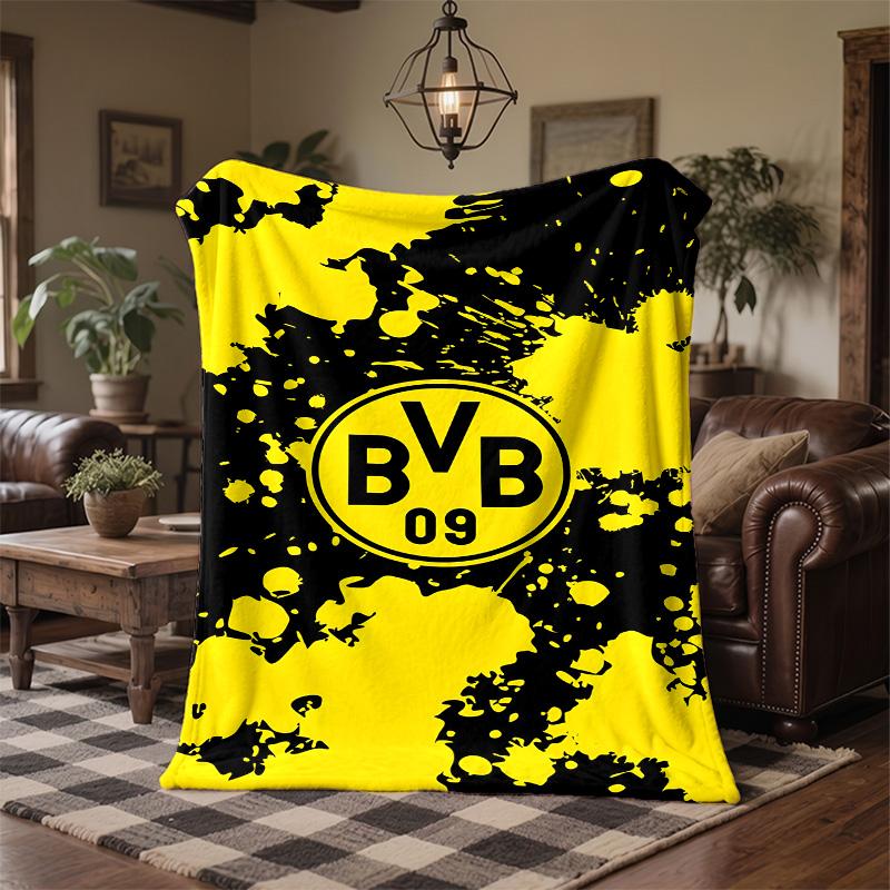 Borussia Dortmund Print Flannel Blanket Soft Warm Sofa Bed Throw Blanket For Home Office Bedroom