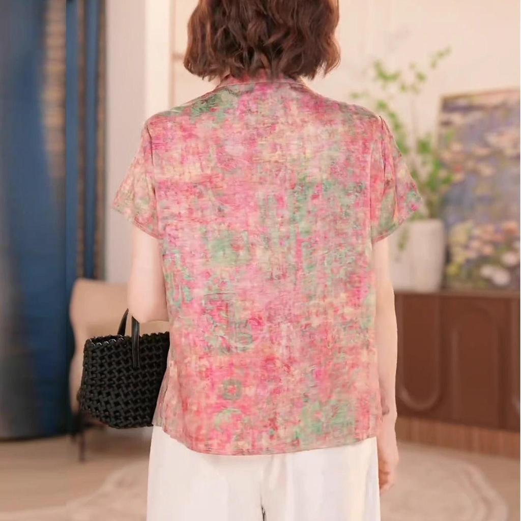 Tägliche Sommer-Mama-Kleidung 2025, Sommer-Temperament, Oberteil für die Mitte des Lebens, schlankes Oberteil in großer Größe