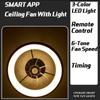 DC Motor Small Electric Ceiling Fan Light Household 6-Speed Strong Wind Ceiling Fan Indoor Remote Control Fan Lamp