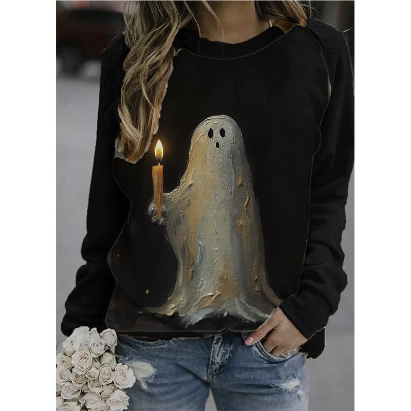 Halloween Sweatshirts Horror Skull Ghost 3D Print Hoodies Women Long Sleeve Tops Female Clothing