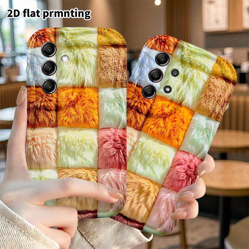 Telefonkasten: 2D flach, geeignet für Samsung Galaxy A34 A35 M05 M06 S20 S22 S21 FE Plus 5G Schutzhülle, aus langem Plüschstoff gefertigt, perfektes Weihnachten
