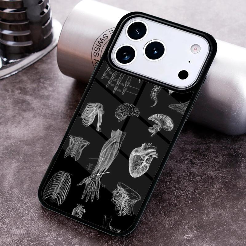 Medical Human Anatomy Soft Phone Case for iPhone 17 16 15 Pro Max Air 14 13 12 11 Plus Shockproof Capa Cover