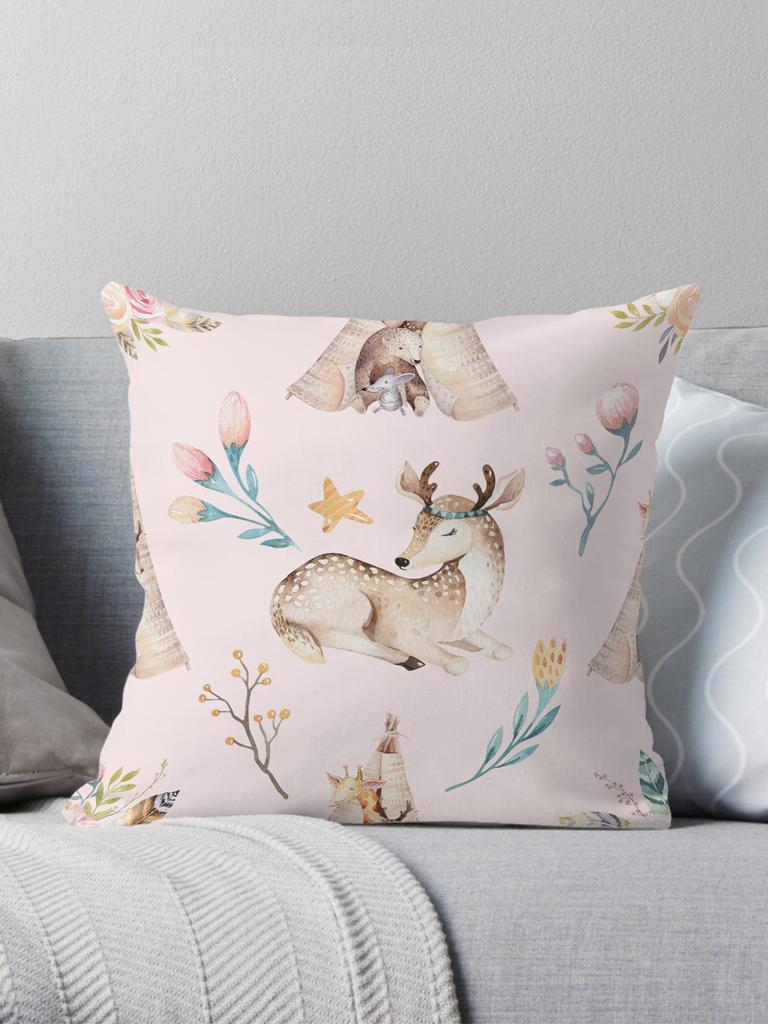 Cushion Cover Decorative Pillowcase Cute Animal Square Throw Pillow for Bed Sofa Home Decor