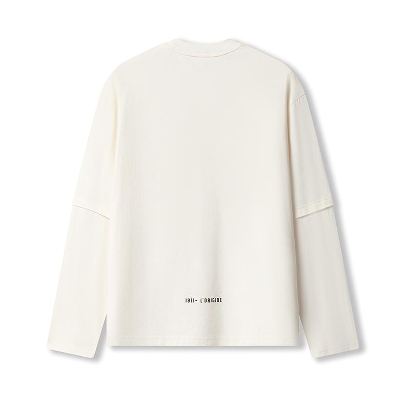 New FILA ORIGINALE T Shirts Men's Pudding Cream White IV F11M539205F-IV