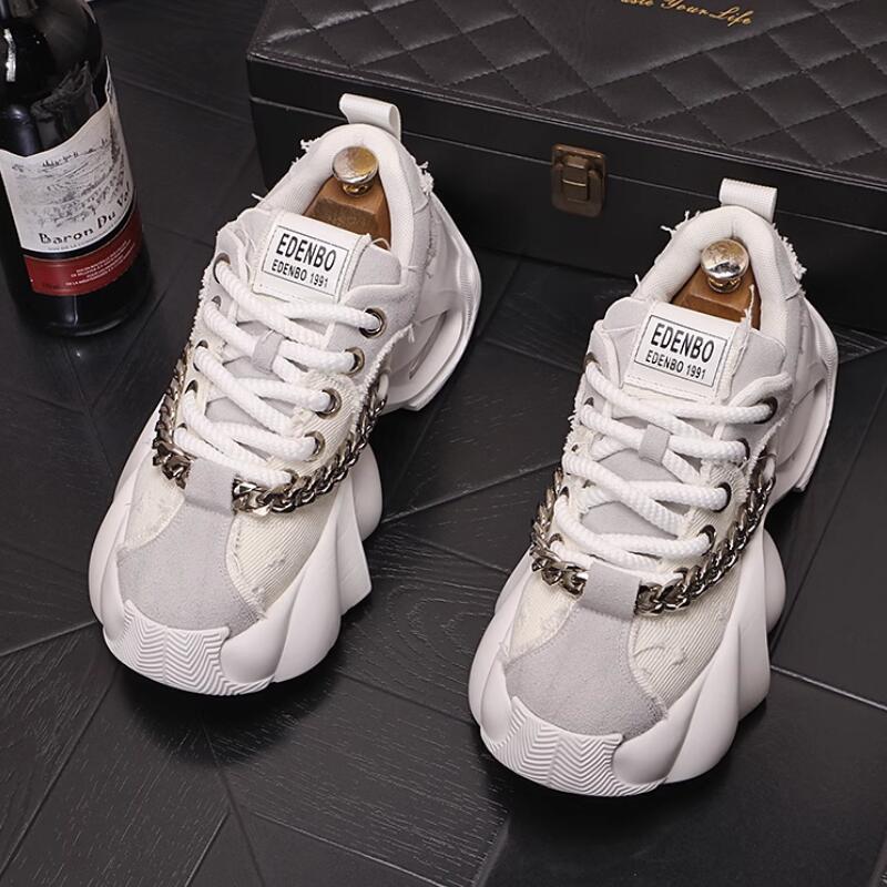 

Fashion New Arrival Men Fashion Casual Metal Decoration Shoes Luxury Designer Trending Chain Punk Style zapatos sapat a47 44