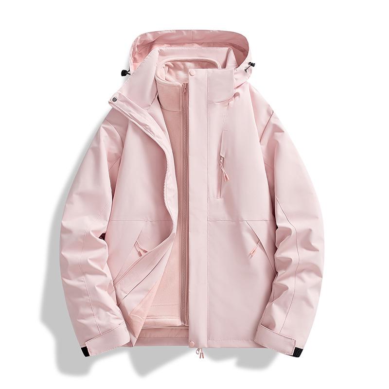 Unisex 3-in-1 Abnehmbare Winddichte Wasserdichte Outdoor Bergsteigerjacke