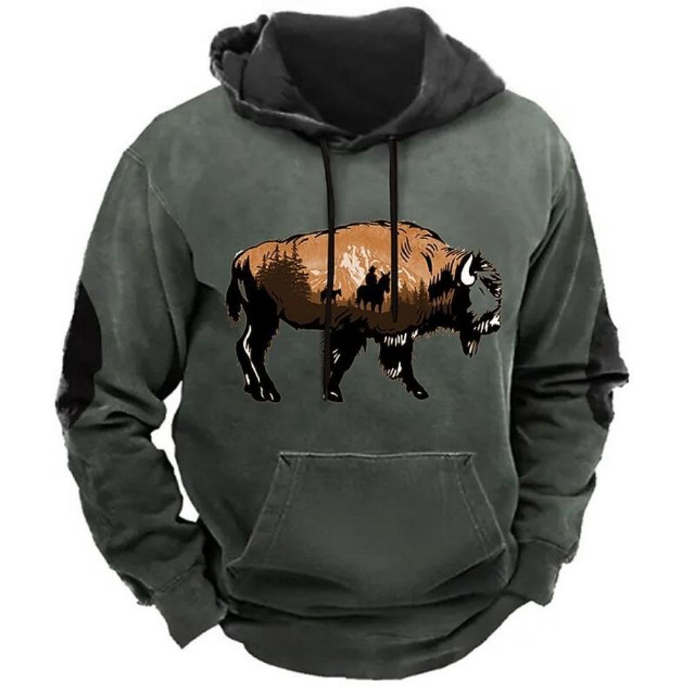 Felpe con cappuccio per uomo Y2k Golf Campeggio Casual cowboy Manica lunga Autunno Moda Felpe con cappuccio stampate in 3D Vacanza Largo Oversize