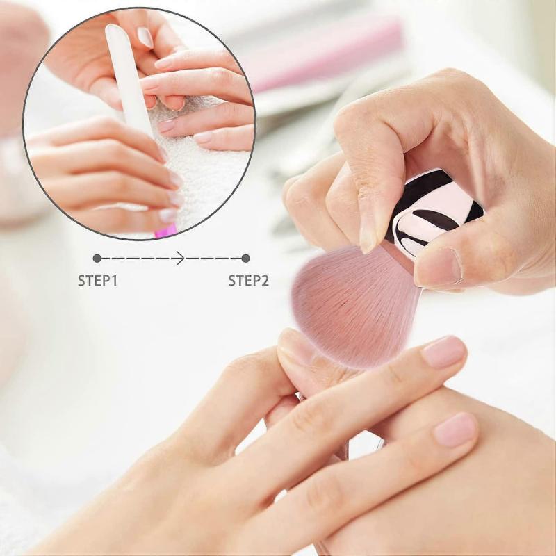 2 pcs soft nail art dust removal powder, soft nail dust cleaning brush