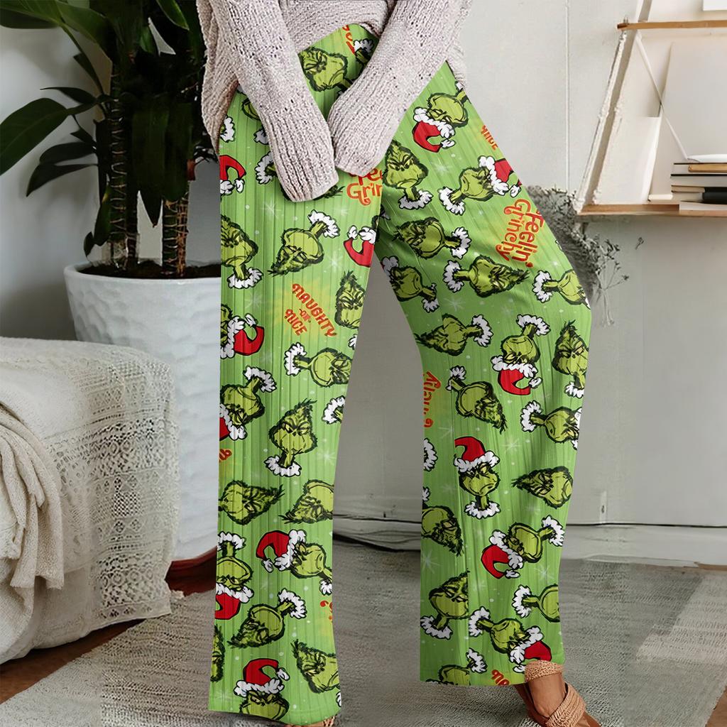 Pajama Pants, Sleepwear, Casual Drawstring Elastic Waist Pants, Comfortable Straight-leg Loose Pants