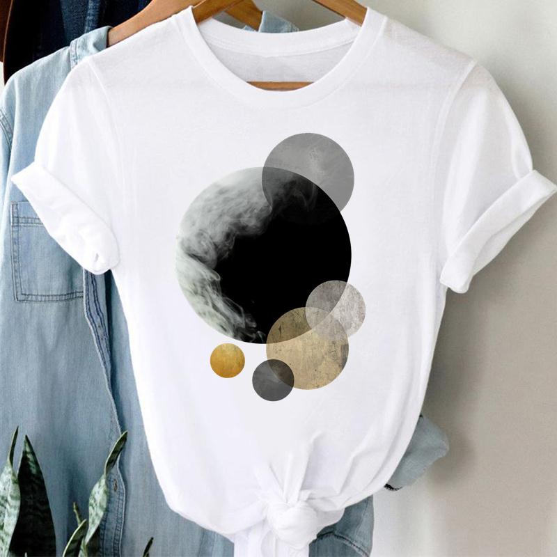 Watercolor Women Print Tee Top Summer Lovely Style Cute Sweet Fashion T-shirt Short Sleeve Lady Female Clothing Casual Graphic T-shirt