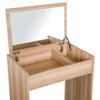 Dressing Table with Mirror and Stool, Vanity Makeup Table with Flip Up Mirror, Vanity Desk with Storage Unit and Padded Seat, Wood