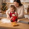 Kitchen Baking Supplies Christmas Cookie Cutter, Push Type Integrated Mold, Plastic Biscuit Cutters Clay Decorating Tool for Holiday Santa Claus Press