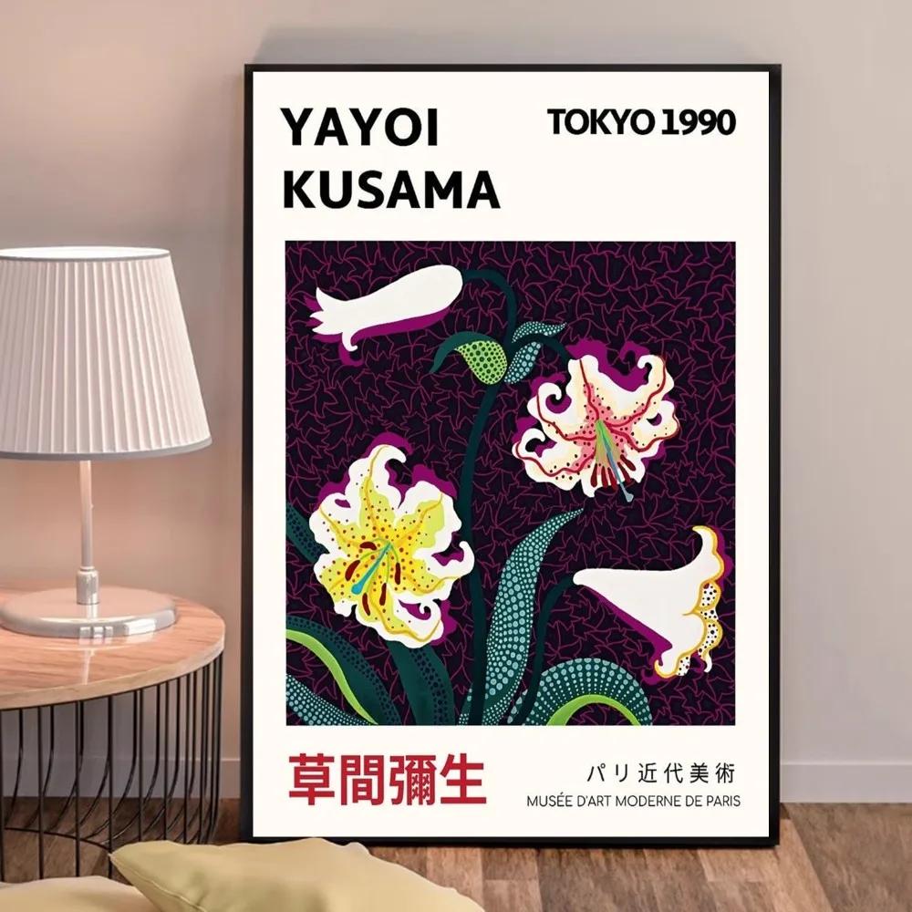 Yayoi Kusama Art Flower Poster Canvas Painting Abstract Prints and Posters HD Wall Art for Home Study Living Room Decor Unframed