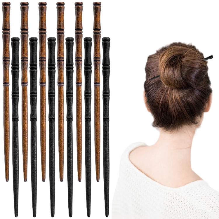 12pcs Bacchette per Capelli in Legno con Design Bacchette Ornamento per Capelli Fermaglio per Capelli per Occasioni Formali Evento Culturale Vestirsi