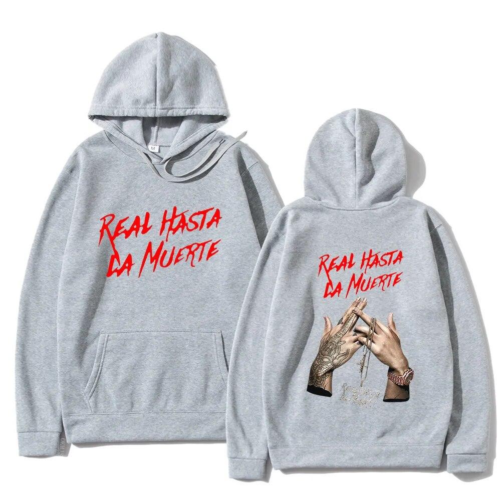 Anuel AA Printed Unisex Hoodies Sweatshirt Fashion Real Hasta La Muerte Casual Tracksuit Unisex Women Clothing Anime Pullover Hoodie