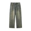 Jeans Uomo Nuovi Stile Americano Retrò Design Largo Spaccato Primavera Autunno