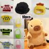 8-10Pcs Capybara Plush Doll With Clothes & Accessories Cute Stuffed Animal Dress Up Doll Toys Set