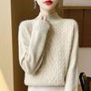 Women's Fashionable High-Neck Wool Sweater - Warm, Versatile Winter Base Layer Top