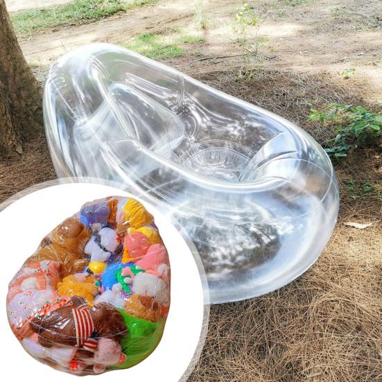 Úložný vak na plyšáky Kryt křesla z fazolového vaku Vodotěsný Průhledný PVC Extra velký Dětský Úložný prostor na plyšové hračky Pohovka Dětský pokoj Ložnice Panenky Organizování Pohovka