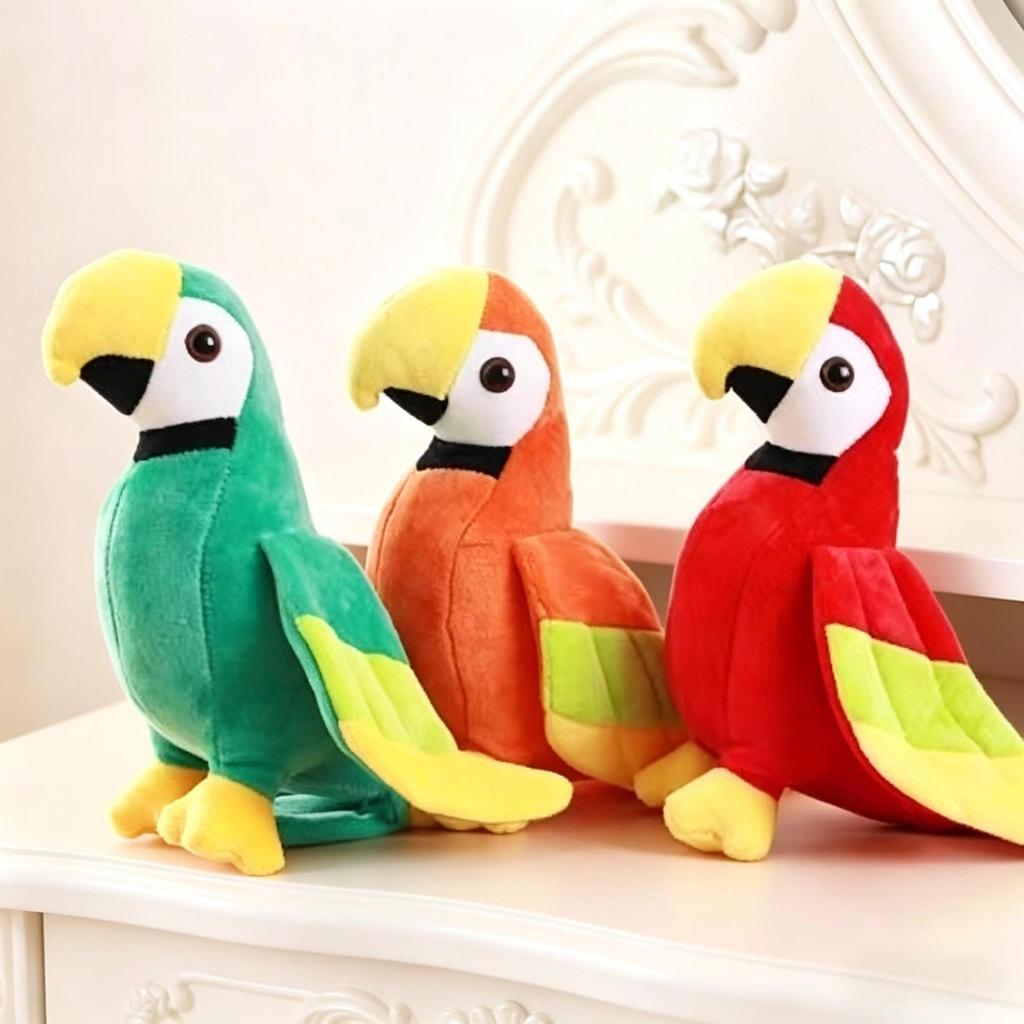 Cute Simulation Macaw Parrot Plush Toy Soft Bird Stuffed Doll Fluffy Animal Gift Kids Boys Girl Home Desktop Art Decor Ornament
