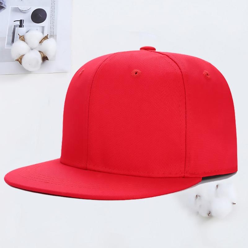 

Hip Hop Flat Rim Hat Embroidery Summer Travel Shade Street Dance Flat Rim Hat Men Adjustable червоний