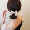 Korea Bowknot Hair Claw Satin Bow Hair Clips Barrettes Sweet Ponytail Vintage Crab Hairpins Styling Tools Women Hair Accessories