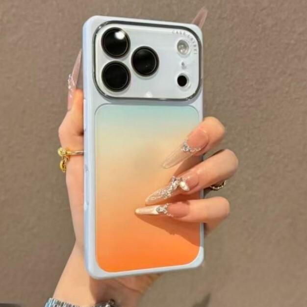 Gradient Color Block iPhone 17 Pro Max Case - Compatible with iPhone 16 Pro/15/14 Full Coverage