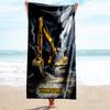 1PC Custom Name "Excavator Action" Beach Towel Highly Absorbent And Sand-Resistant Towel for Swimming, Pool, Yoga, And Travel Lightweight