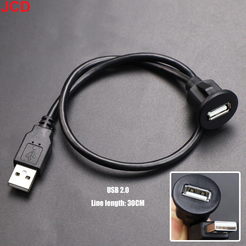 

JCD Car Dashboard Installation Extension Cable USB2.0/3.0 Male to Female Socket Panel Single Dual Port Waterproof Line Adapter