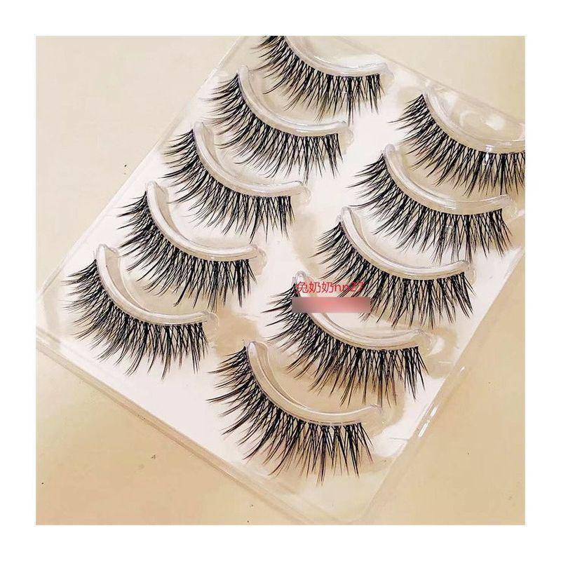 Mogugu - Set mit 5 Paar: Natürliche Kreuz-Falsche Wimpern