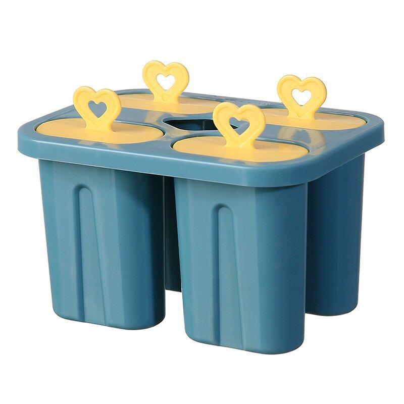 

Home Use Contrast-Coloured Four-Compartment Ice Lolly Mould 1PC синий