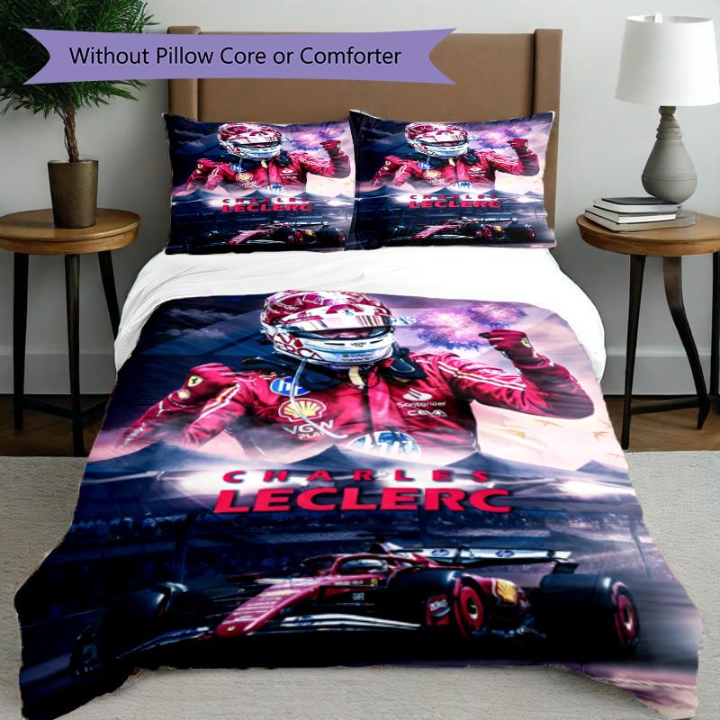 3pcs Duvet Cover Set (1*Duvet Cover + 2*Pillowcase, Without Core), F1 Racing Driver Print Bedding Set, Bedroom Decor, All‑Season, Gift