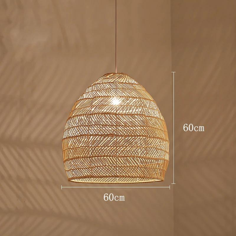 Chinese Style Handmake Rattan Pendant Lights Vintage Hanging Lamps Living Dining Room Loft Home Decor Cafe Restaurant Lighting