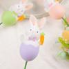 Easter Bunny Picks with Pastel Eggs DIY Floral Arrangement Decor Cute Spring Party Decoration Reusable Craft Accessories for Home Centerpiece