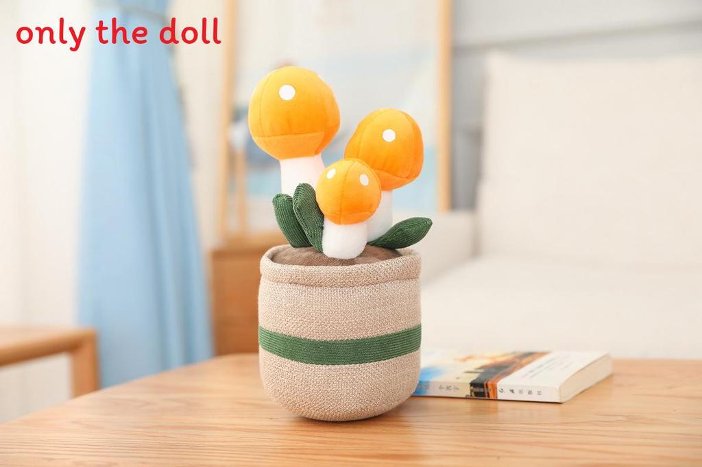 Tulip Mushroom Potted Plush Toy With Pp Cotton Fill And Cartoon Style For Creative Lounge Decor