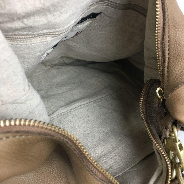 Beaure Ray Beams Leather 2Way Hand Shoulder Bag Brown Frill Design Women’s(USED)