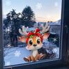 Christmas Deer Snowflake Window Decal Set PVC Static Cling Decor Home Kitchen Bathroom Shop Display