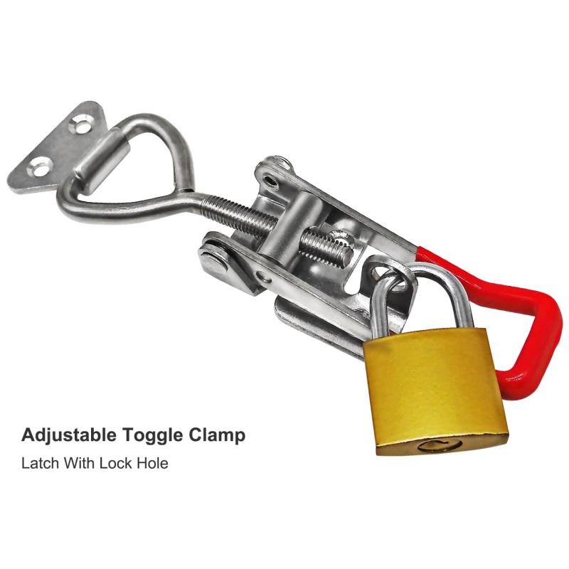 Toggle Latch Clamp,304 Stainless Steel Adjustable Toggle Latches With Lock Hole,Holding Capacity Heavy Duty Toggle Clamp