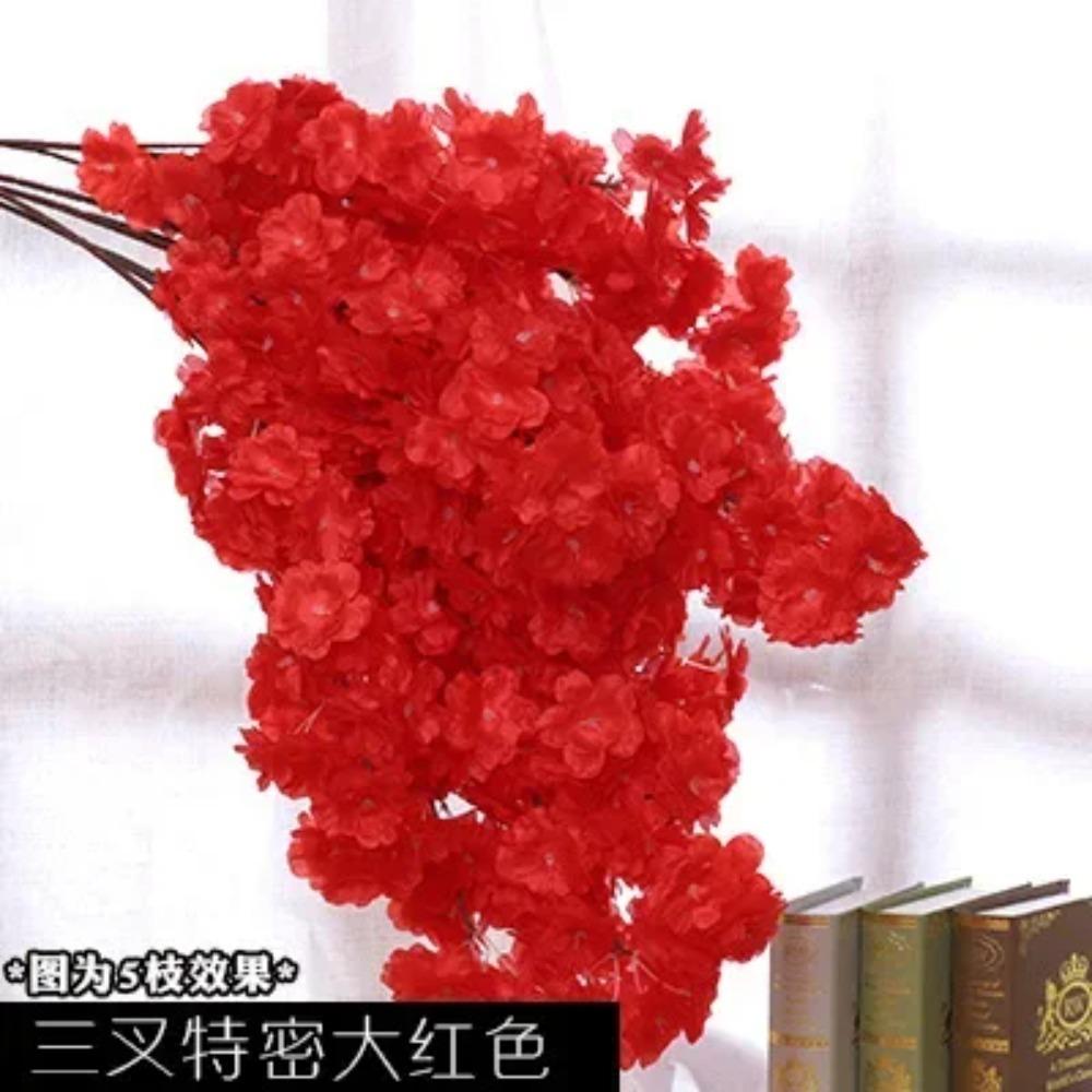 140-Heads Artificial Flowers Cherry Blossoms Wedding Arch Decorate Fake Flower Silk Hydrangea White Branch Home Decor