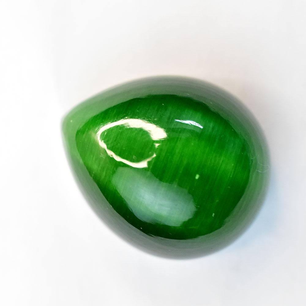 100 ct Pear Cabochon Cut Green Natural Cat'S Eye Loose Gemstone for Jewelry Making and Crafts