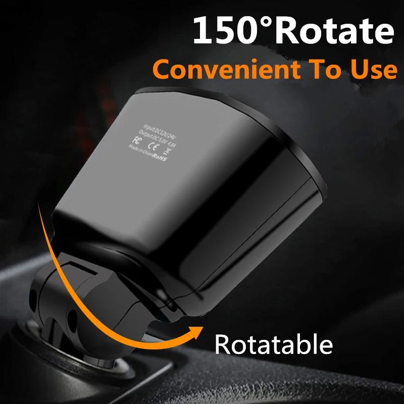 72W 2 USB Car Charger With Digital Display Fast Charging Phone Adapter For iPhone 15 16 Samsung Huawei Xiaomi Car Mobile Charger