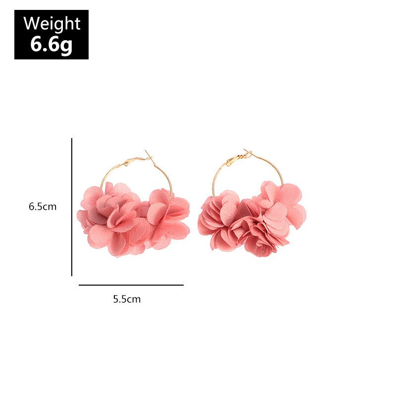 Fashion Flower Petal Hoop Earrings for Women Elegant Wedding Party Piercing Earring Zircon Brincos Y2K Accessories
