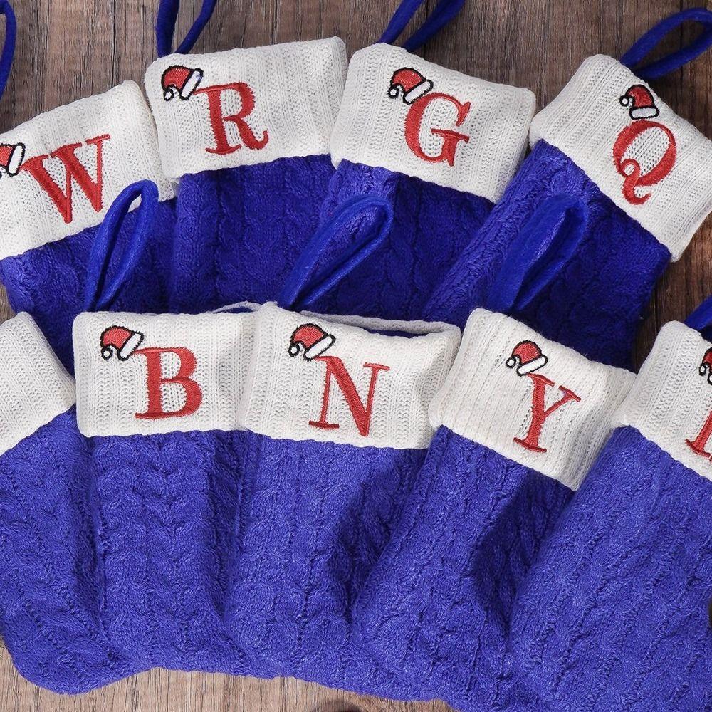 Large Capacity Christmas Alphabet Knitted Socks Thickened Candy Gift Bags  Xmas Gift
