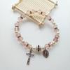 Cross Rosary Bracelet Elastic Bead Jewelry Men Hand Decoration Supplies