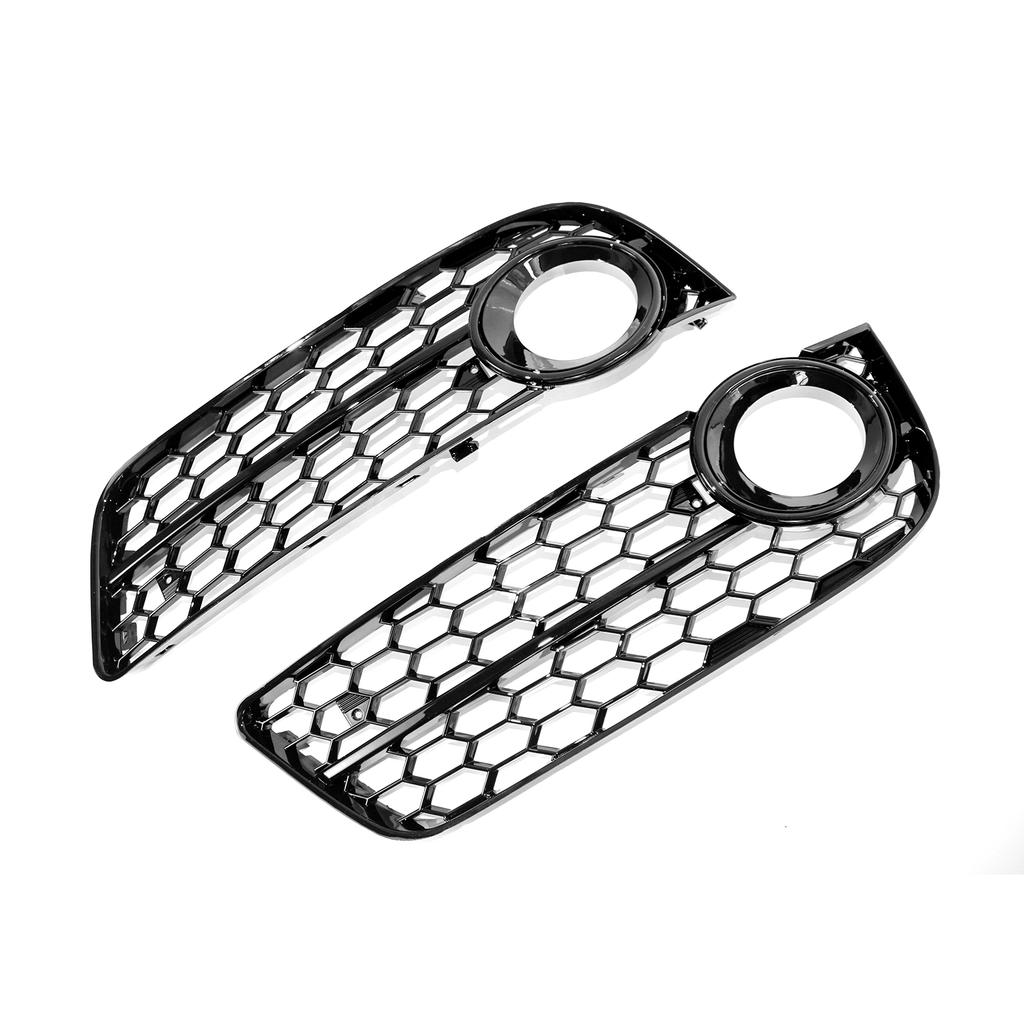 One Pair Honeycomb Front Standard Bumper Fog Light Grille Cover Replacement for A5 2008-2011