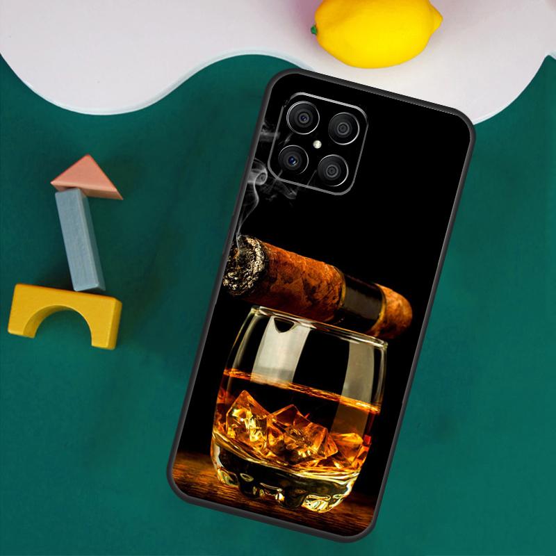 Cigar and Whiskey Case For Honor Magic 7 Pro 5 6 Lite Honor 200 Pro 50 70 90 X9a X8a X8 X9 X8b X9b X9c Cover